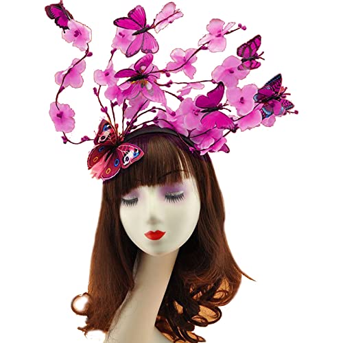 Yzdysg Kopfschmuck, Schmetterling-Fascinator, Hut, Monarchen, Schmetterlinge, Stirnband, Party-Kopfschmuck, Halloween-Kostüm, Cosplay-Zubehör von Yzdysg