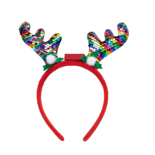 Yzdysg Kopfschmuck, Weihnachts-Rentier-Horn, Stirnbänder, LED-Haarreifen für Weihnachten, Kopfschmuck, Kostümparty, Zubehör von Yzdysg