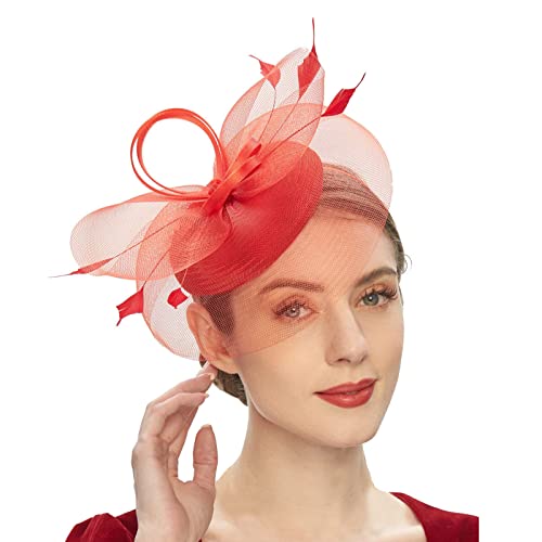 Yzdysg Kopfschmuck, eleganter Fascinator, Hut für Damen, Cocktail, Teeparty, Kopfbedeckung, exquisiter französischer Fascinator für Hochzeit von Yzdysg