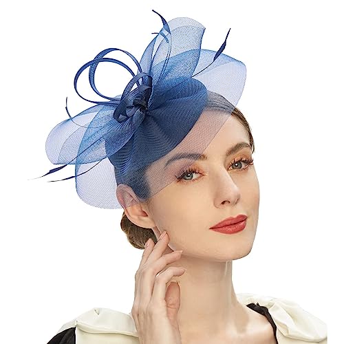 Yzdysg Kopfschmuck, eleganter Fascinator, Hut für Damen, Cocktail, Teeparty, Kopfbedeckung, exquisiter französischer Fascinator für Hochzeit von Yzdysg