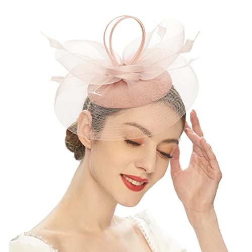 Yzdysg Kopfschmuck, eleganter Fascinator, Hut für Damen, Cocktail, Teeparty, Kopfbedeckung, exquisiter französischer Fascinator für Hochzeit von Yzdysg