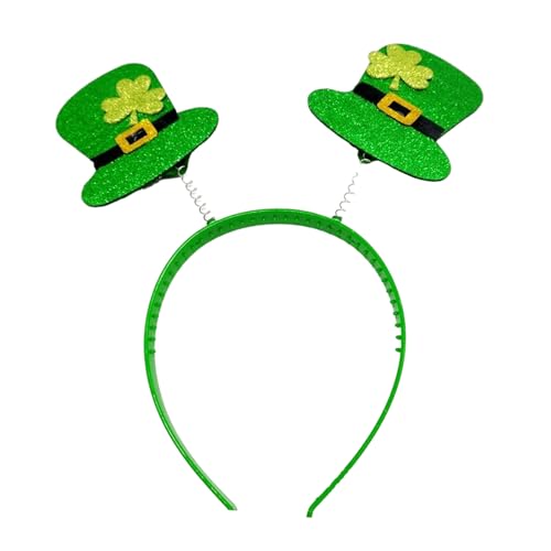 Yzdysg Kopfschmuck für Erwachsene, irisches Kleeblatt/Hut, Haarband mit Pailletten, Puder, Patrick's Day, Stirnband, Karnevals-Haarreif von Yzdysg