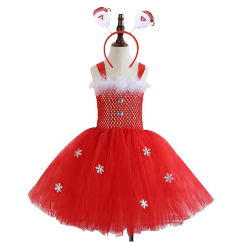 Yzdysg Weihnachtszwerg Kostüm Für Mädchen Mit Kleid Weihnachtsmütze (oder Stirnband) Weihnachtszwerg Outfit Für Mädchen Weihnachten von Yzdysg