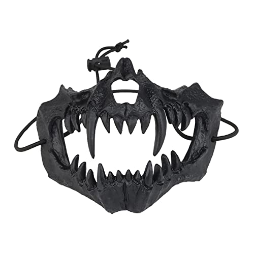 Yzpacc Halbmaske Halloween Skelett Maske Cosplay Maske Harz Maske Halbgesicht Schädel Gruselmaske Cosplay Deko von Yzpacc