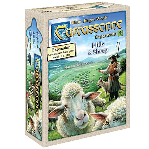 Z-Man Games , Carcassonne Hills & Sheeps , Board Game Expansion 9 , Ages 7 and up , 2-6 Players , 45 Minutes Playing Time von Z-Man Games