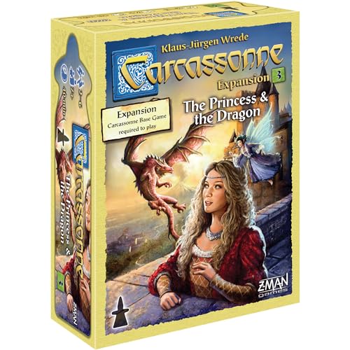 Z-Man Games , Carcassonne The Princess & The Dragon, Board Game Expansion 3, Ages 7 and up, 2-6 Players, 45 Minutes Playing Time von Z-Man Games