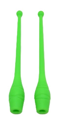 Grüne Keulen für die Kleinen, 2 x (36 cm) (83 g) Gewichte für Frauen, Tanzgymnastik, Schläger, Rhythmische Schläger, Rhythmische Anfänger (5 bis 12) von Z1