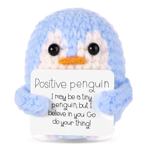 ZADEICK Pocket Hug Positive Pinguine, Kreative Strickwolle Kartoffel Puppe, Geschenkideen Mutmacher Geschenk, Geschenke für Frauen Männer, Einschulung Geschenk von ZADEICK