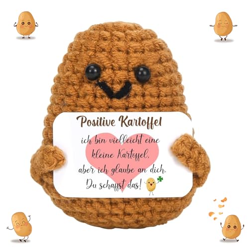 ZADEICK Positive Kartoffel, Kreative Strickwolle Kartoffel Puppe, Geschenkideen Mutmacher Geschenk, Geschenke für Frauen Männer, Einschulung Geschenk von ZADEICK