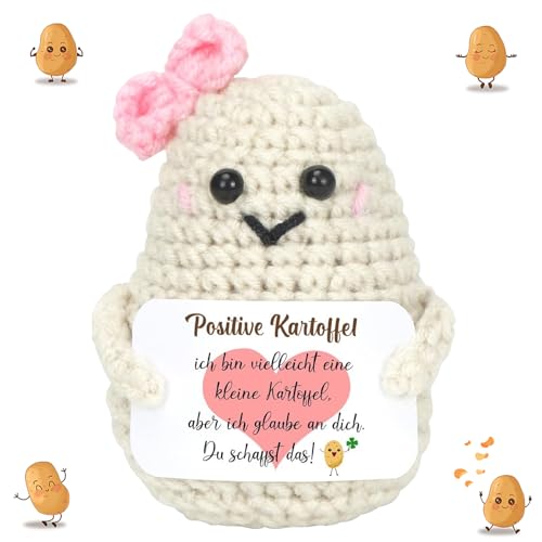 ZADEICK Positive Kartoffel, Kreative Strickwolle Kartoffel Puppe, Geschenkideen Mutmacher Geschenk, Geschenke für Frauen Männer, Einschulung Geschenk von ZADEICK