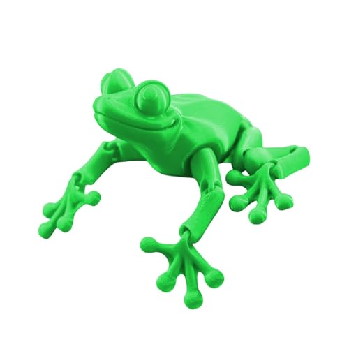 3D-gedruckter Frosch, 3D-gedruckte Tiere | Froschspielzeug mit beweglichen Gelenken,Zappelspielzeug für Erwachsene, Schreibtischspielzeug für Kinder, bewegliches Spielzeug, drehbarer Frosch für Kinder von ZAGARO