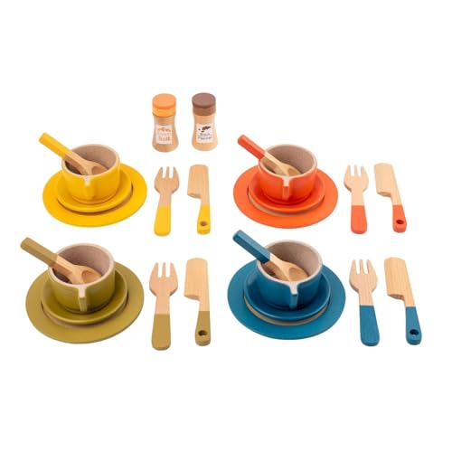 Teeparty-Set für kleine Mädchen, Spielzeug-Teeservice | Tea Time Toys Rollenspielset,Lernspielzeug aus Holz, Spielteeservice, Teeparty-Set mit Tassen und Tellern, Rollenspiel-Küchenspielzeug für Kinde von ZAGARO