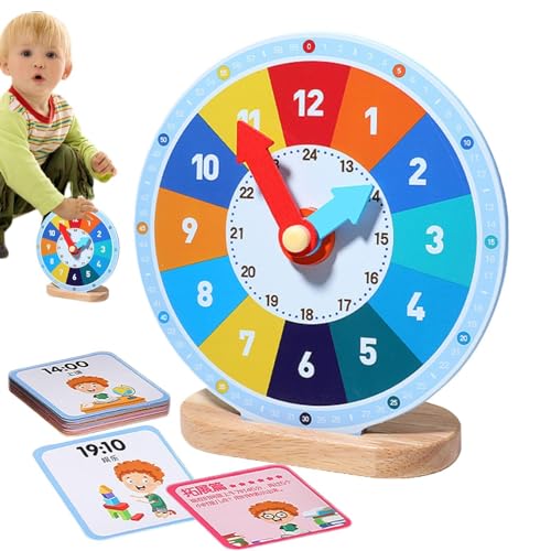 ZAGARO Lernuhr für Kinder, Lernuhr-Spielzeug,Uhr für Unterrichtszeit - Übungsuhren zum Lernen von Kindern, Lehruhren-Set, tragbares Lernspielzeug aus Holz für Spaß, pädagogisches Spielen ab 3 Jahren von ZAGARO