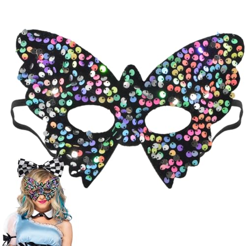 ZAGARO Schmetterlings-Gesichtsbedeckung, Pailletten-Gesichtsbedeckung | Bling Pailletten Design Schmetterling Form Gesicht Dekor Abdeckung für Frauen - Mädchen, Cosplay-Spiel, Bühnenshow von ZAGARO