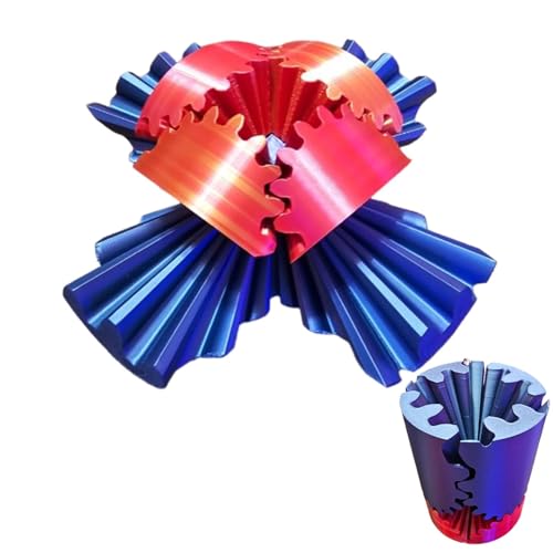 Zappelspielzeug mit Zahnradkugel und -würfel, 3D-gedrucktes Zappelspielzeug zum Stressabbau bei der Arbeit oder auf Reisen, Die Steampunk Whirling Wonder Fidget Puzzle Cube von ZAGARO