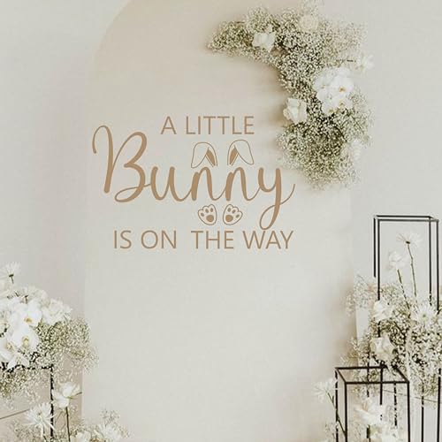 "A Little Bunny is One The Way" Baby Shower Luftballons Bogen Aufkleber – Some Bunny Party Hintergrund Aufkleber für Frühling Ostern Kaninchen Motto Babyparty von ZAIBIANHAO