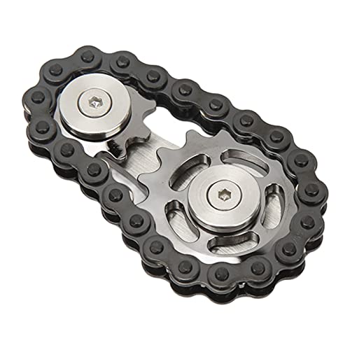 Fahrradkettengetriebe Fidget, Kettenräder Fahrradkettenspielzeug Abnehmbare Fingerspitzenketten Kettenräder Spielzeug Stressabbau Sensorische Fingerspitzen aus Edelstahl (Black) von ZAICOLER