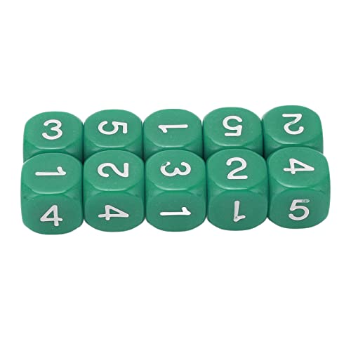 Kunststoff-Zahlenwürfel, Lehrwürfel-Set, 20 Stück, 6 Seiten, Zahlenwürfel, Rundes Ecken-Design, Kunststoff-Würfel-Set, Nummerierte Würfel, Brettspiel-Lehrwerkzeuge (Green) von ZAICOLER