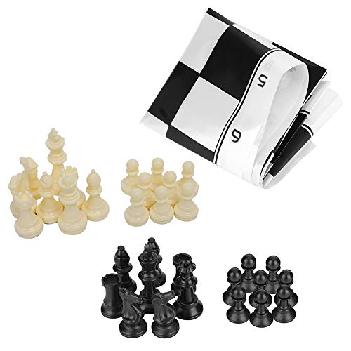 Schachspiel, Magnetisches Reiseschachspiel, Tragbares Kunststoff-Internationales Schach, Mittelalterliches Unterhaltungsbrettspielset, Eroberer-Turnierschachspiel, Schwarz und Weiß von ZAICOLER