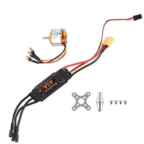 ZAICOLER Bürstenloser ESC, 2212 1000KV Motor 40A Bürstenloser ESC-Satz Rc-Geschwindigkeitsregler ESC RC-Motor ESC RC-Modellzubehör für RC-Drohnenhubschrauber-FPV-Modell von ZAICOLER