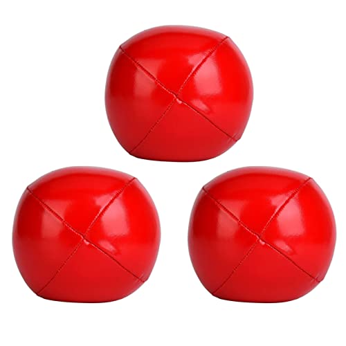 ZAICOLER Jonglier Kugeln, 3 Stück 6,3 cm PU-Feiner Gummi-Clown-Jonglieren-Ball-Set Jonglieren-Bälle mit Netz Tasche für Anfänger-Profis (Rot) von ZAICOLER