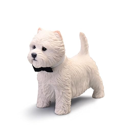 ZALHIN 1/6 West Highland White Terrier handgefertigte Desktop-Dekoration Ornamente kreative abnehmbare niedliche Tiermodell Garage Kit Designer Spielzeug von ZALHIN