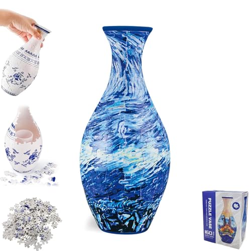 ZANWANXIN 3D Arts Puzzle Vase, 3D Flower Vase Puzzle for Adults 160 Pieces, Flower Vase Unique Jigsaw Decorations, for Flower Arrangement Office Home Decoration (Wave) von ZANWANXIN