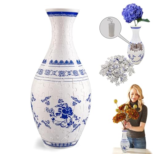 ZANWANXIN 3D Arts Puzzle Vase, Puzzle Vase for Adults, 3D Puzzle Vase, 3D Vase Puzzles for Adults, Puzzle Planter, 3D Art Puzzle Vase, Puzzle Vase, 3D Crystal Puzzle (Blue and White Porcelain) von ZANWANXIN