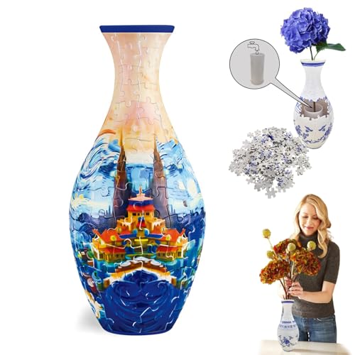 ZANWANXIN 3D Arts Puzzle Vase, Puzzle Vase for Adults, 3D Puzzle Vase, 3D Vase Puzzles for Adults, Puzzle Planter, 3D Art Puzzle Vase, Puzzle Vase, 3D Crystal Puzzle (Castle) von ZANWANXIN