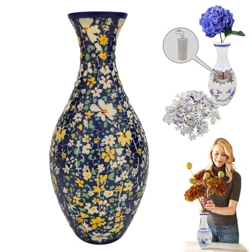 ZANWANXIN 3D Arts Puzzle Vase, Puzzle Vase for Adults, 3D Puzzle Vase, 3D Vase Puzzles for Adults, Puzzle Planter, 3D Art Puzzle Vase, Puzzle Vase, 3D Crystal Puzzle (Floral) von ZANWANXIN