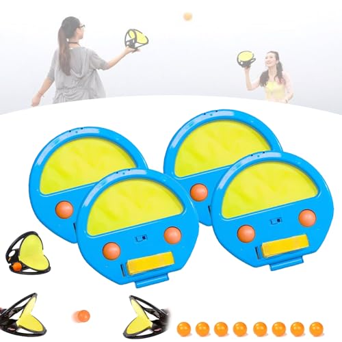 ZANWANXIN Racket Pocket Catch Game, Racket Pocket Toy, Racket Pocket Game, Parent Child Interactive Educational Throwing Ball, for Outdoor Yard Games Beach Pool Toys (Blue, 2 Set) von ZANWANXIN