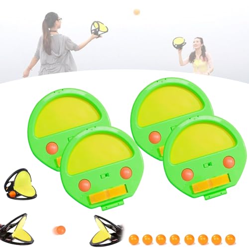 ZANWANXIN Racket Pocket Catch Game, Racket Pocket Toy, Racket Pocket Game, Parent Child Interactive Educational Throwing Ball, for Outdoor Yard Games Beach Pool Toys (Green, 2 Set) von ZANWANXIN