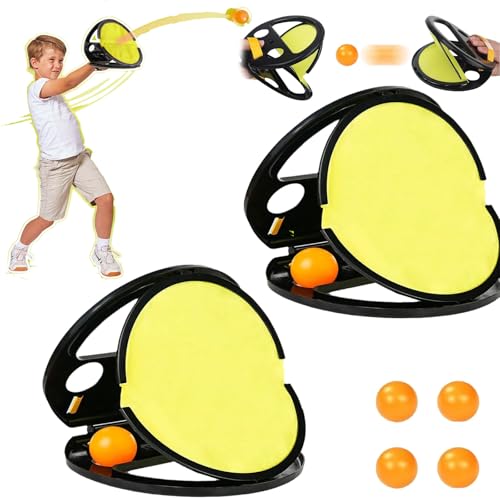 ZANWANXIN Racket Pocket Catch Game, Racketpocket Outdoor Catch Toy, Toss and Catch Ball Game Outdoor Toys, Kids Toss Catch Ball Toy with Launcher, Parent-Child Interactive Game (1 Set) von ZANWANXIN