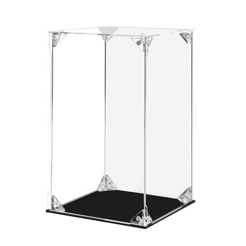 Acryl vitrine schaukasten Handelseinzelverkaufs Einkommen Transparent, Große Quadratische Würfelförmige Acrylbox Mit Schwarzem Holzsockel Und Deckel Für Sammlerstücke Und Figuren ( Color : LxWxH , Siz von ZAQYCM