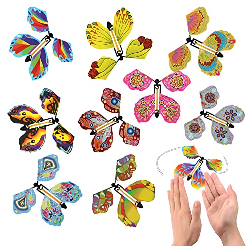 ZARADU 10 Stück Fliegende Schmetterlinge,Flying Butterfly,Magischer Fliegender Schmetterling,für Hochzeit, Geburtstagsfeier,Tägliches Spiel, Weihnachten, Neujahr (Zufällige Farben) von ZARADU