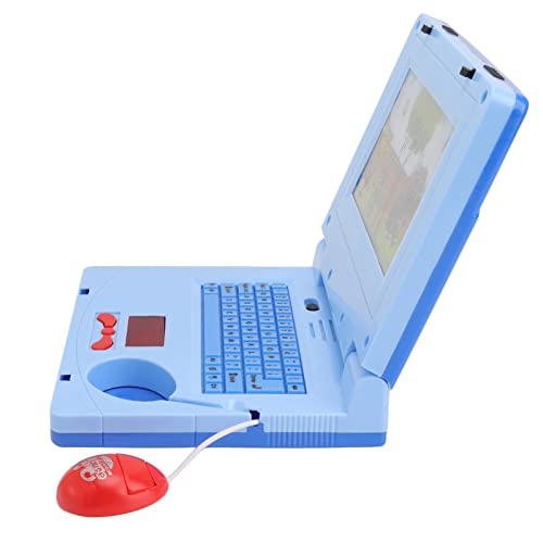 ZASCHMOY Kleinkind-Laptop, Kinderspielzeug-Computer-Laptop mit LED-Musik, Lerncomputer, Elektronische Simulation der Kognitiven Entwicklung, Computerspielzeug (Blaue, Nicht einziehbare von ZASCHMOY