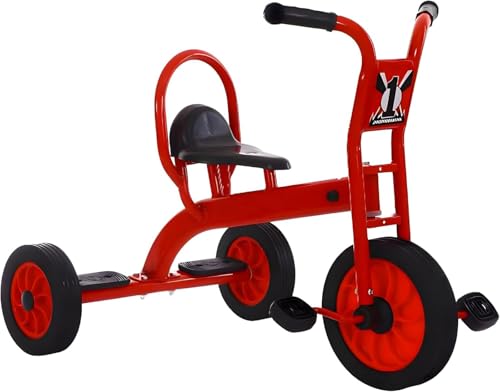 5 in 1 Laufrad Dreirad, Outdoor-Spielgeräte Großes Rad Kinder-Dreirad, stabiler Kohlenstoffstahlrahmen, aufblasbare Räder, langlebige Vorschule Rotes Dreirad Geschenke für Jungen und Mädchen(Red,Small von ZATTRD