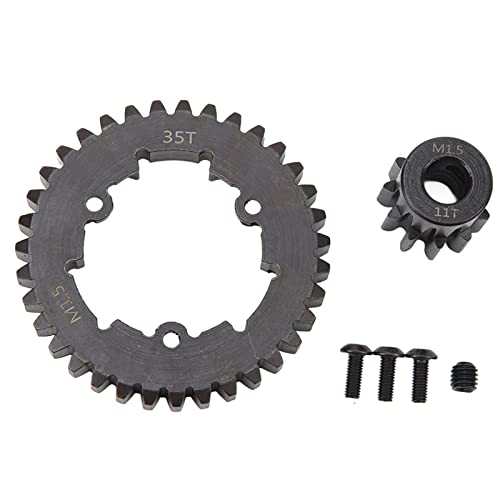 ZAWELIYO 35T Spur Gear Pinion Set Stabiles Rollen für X Maxx 6s, M1.5 Modulstahl, Schwarz, Geeignet für 1/5 RC -Auto Geeignet (11t) von ZAWELIYO