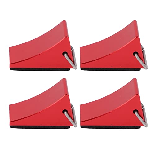 ZAWELIYO 4PCS RC Model Car Wheel Chock, Nicht -Schlupfboden, Aluminiumlegierung Universal Verschiedene Fernbedienungsautos, Redcat Gen8, Axial Scx10 (Rot) von ZAWELIYO