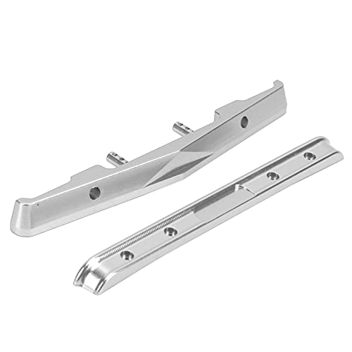 ZAWELIYO Aluminiumlegierung Vorne und Hinten Stoßstangen-Set, Ersatzteile mit Befestigungsschrauben für Axial SCX24 90081 1/24 RC-Autos (Silber) von ZAWELIYO