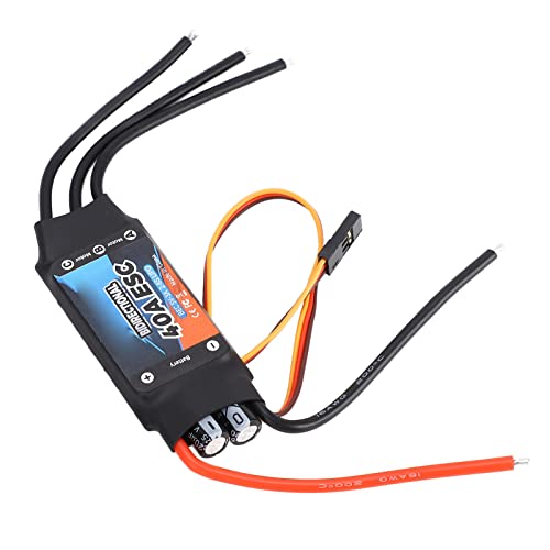 ZAWELIYO Bidirektionaler 40-A-Bürstenloser Regler, RC-Bürstenloser Motorcontroller mit BEC 5V 3A, Schnelle Reaktion für RC-Car-Boot, RC-ESC-Geschwindigkeitsregler von ZAWELIYO