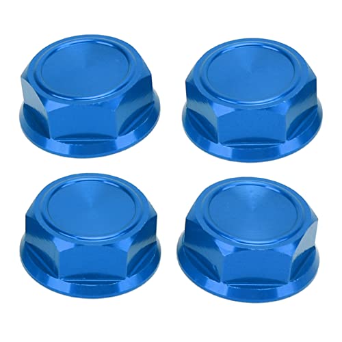 ZAWELIYO Professionelle Aluminiumlegierung Sechskant Wheeladmutter Staubverriegelungsmuttern Adapter RC Zubehör 4pcs 24 Mm Stabile Leistung (Blau) von ZAWELIYO