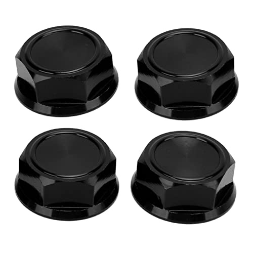 ZAWELIYO Professionelle Aluminiumlegierung Sechskant Wheeladmutter Staubverriegelungsmuttern Adapter RC Zubehör 4pcs 24 Mm Stabile Leistung (Schwarz) von ZAWELIYO