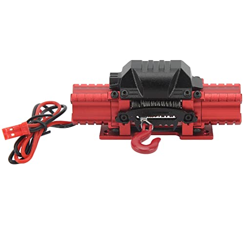 ZAWELIYO RC Car Winch Professionelle Aluminiumlegierung High Simulation Dual Motor Winch Anwendbare RC -Autos Zubehör (Rot) von ZAWELIYO