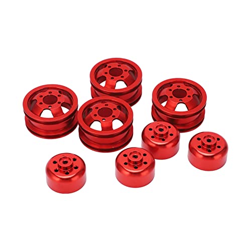 ZAWELIYO RC Wheel Rim Hub Aluminiumlegierung Verbesserung RC Vehicle Langzeitlebensdauer WPL FJ40 C14 C24 B14 B24 B16 B36 1/16 Modellfahrzeuge (Rot) von ZAWELIYO