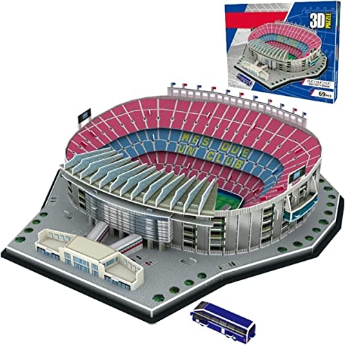 ZAXER 3D-Puzzle Stadion Barcelona Camp NOU Fußballfans, entwickle Fähigkeiten, baue Stadion-Sammlung, einfacher Aufbau ohne Kleber von ZAXER