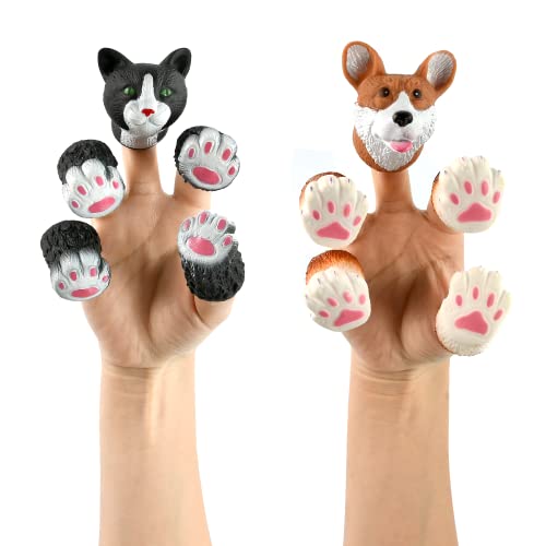 Fingerpuppen Gummi, Tierische Fingerpuppen für Kinder, Fingerpuppen, Interaktives Katzenspielzeug, Mini Finger Fingerpuppen, Dog Fingerpuppe, Katze Fingerpuppe, Fingerpuppen-Requisiten von ZAZOOT