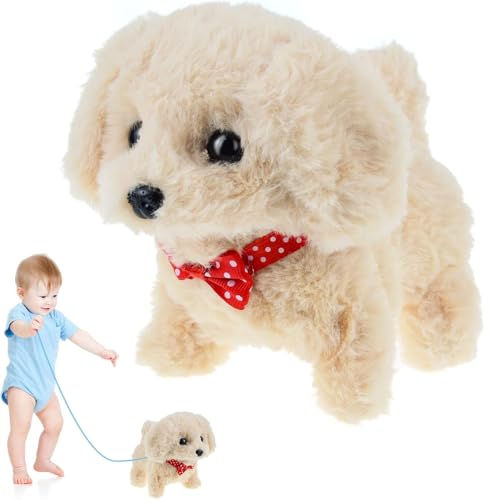 ZBATHTOY Hund mit Leine der Läuft und Bellt Elektrischer Hund für Kinder Spielzeug Hund der Läuft und Bellt für Kinder Age 1 2 3 4 5 6 Laufender Hund Spielzeug für Kinder von ZBATHTOY