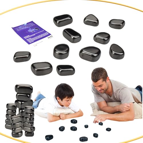 Magnetische Schachspielsteine, magnetisches Schachspiel für 6–12 Jahre, magnetisches Schachspiel, Steine, UK-Magnetspiel mit Schnur für Partyspiele und Reisespiel, Alter 6 + (schwarz) von ZBATHTOY