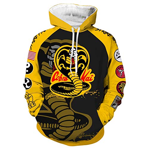 ZBEYETAFO Co.bra Kai Unisex Anime Hoodies, Cosplay Kostüm Hip Hop Casual Hoody, Langarm Sweatshirt Jacke mit Reißverschluss Tops mit Kapuze von ZBEYETAFO